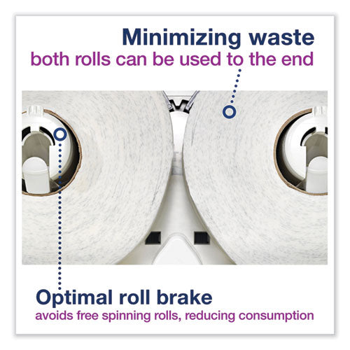 Image of Tork® Elevation Bath Tissue Mini-Jumbo Roll Twin Dispenser, 17 x 5.69 x 10.13, Black