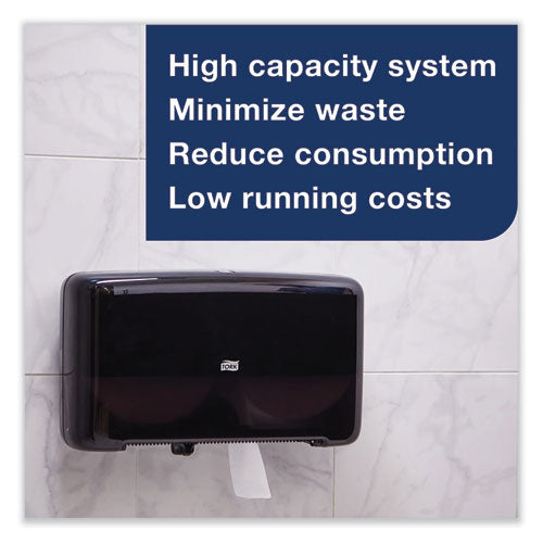 Image of Tork® Elevation Bath Tissue Mini-Jumbo Roll Twin Dispenser, 17 x 5.69 x 10.13, Black