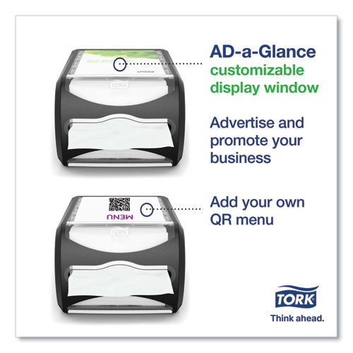Image of Tork® Xpressnap Counter Napkin Dispenser, 7.5 X 12.1 X 5.7, Black