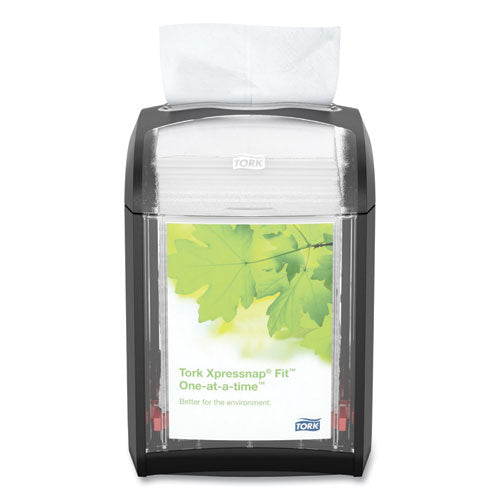 Image of Tork® Xpressnap Fit Napkin Dispenser, Tabletop, 4.4 x 5.6 x 6.7, Black