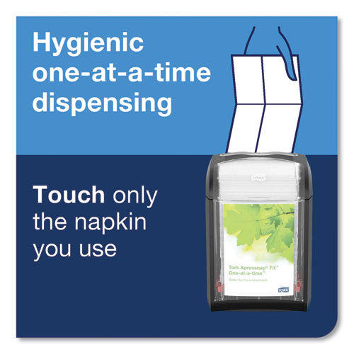 Image of Tork® Xpressnap Fit Napkin Dispenser, Tabletop, 4.4 x 5.6 x 6.7, Black