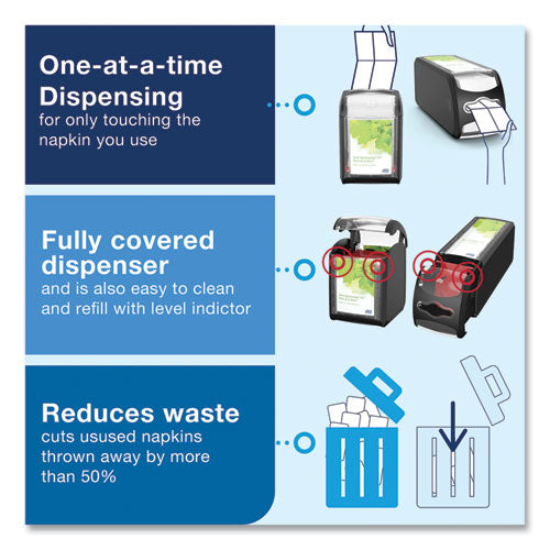 Image of Tork® Xpressnap Fit Napkin Dispenser, Countertop, 4.8 X 12.8 X 5.6, Black