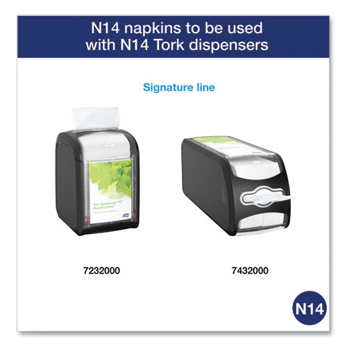 Image of Tork® Xpressnap Fit Interfold Dispenser Napkins, 2-Ply, 6.5 X 8.39, White, 120/pack, 36 Packs/carton
