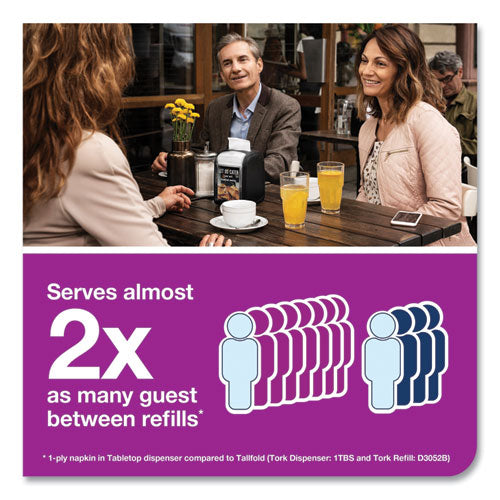 Image of Tork® Xpressnap Fit Interfold Dispenser Napkins, 2-Ply, 6.5 X 8.39, White, 120/pack, 36 Packs/carton