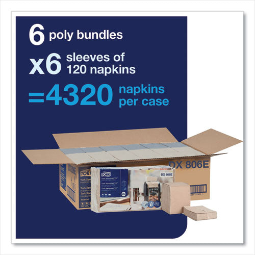 Image of Tork® Xpressnap Fit Interfold Dispenser Napkins, 2-Ply, 6.5 X 8.39, Natural, 120/pack, 36 Packs/carton