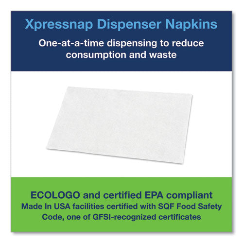 Image of Tork® Xpressnap Interfold Dispenser Napkins, 1-Ply, Bag-Pack, 13 X 8.5", White, 6000/carton