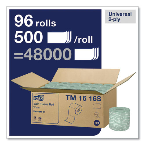Image of Tork® Universal Bath Tissue, Septic Safe, 2-Ply, White, 500 Sheets/roll, 96 Rolls/carton