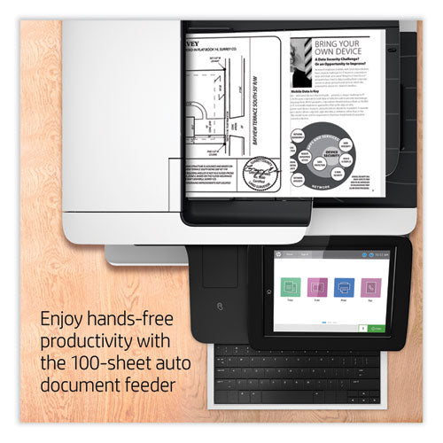 Image of HP Laserjet Enterprise Flow Mfp M528c Multifunction Laser Printer, Copy/fax/print/scan