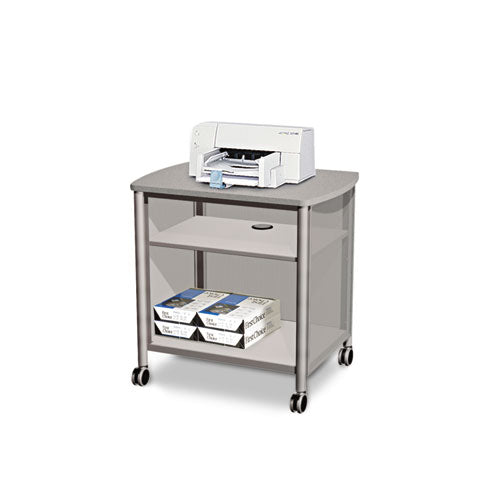 Image of Safco® Impromptu Deskside Machine Stand, Metal, 3 Shelves, 100 lb Capacity, 26.25" x 21" x 26.5", Gray