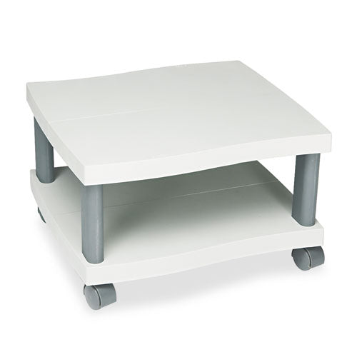 Image of Safco® Wave Design Under-Desk Printer Stand, Plastic, 2 Shelves, 20" x 17.5" x 11.5", White/Charcoal Gray