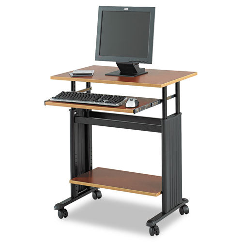 Image of Safco® Muv 28" Adjustable-Height Desk, 29.5" X 22" X 29" To 34", Cherry/black
