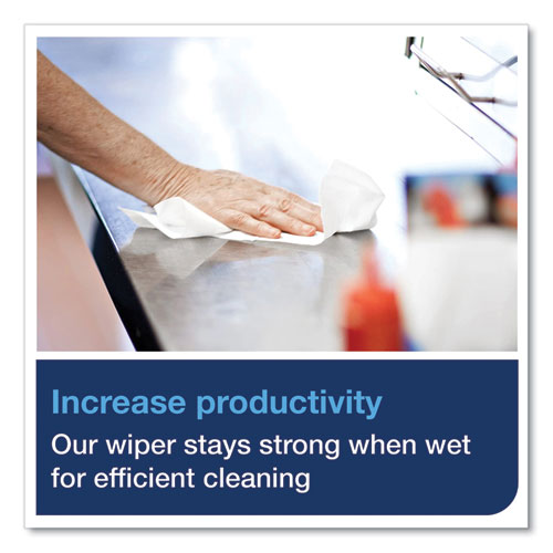 Image of Tork® Heavy-Duty Paper Wiper 1/4 Fold, 1-Ply, 12.5 x 13, White, 56/Pack, 16 Packs/Carton