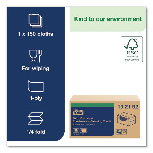 Image of Tork® Foodservice Cloth, 13 x 24, Blue, 150/Carton