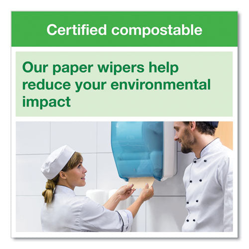 Image of Tork® Basic Paper Wiper Roll Towel, 1-Ply, 7.68" x 1,150 ft, Natural, 4 Rolls/Carton