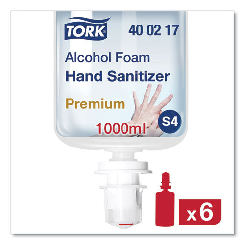 Image of Tork® Premium Alcohol Foam Hand Sanitizer, 1 L Bottle, Unscented, 6/carton