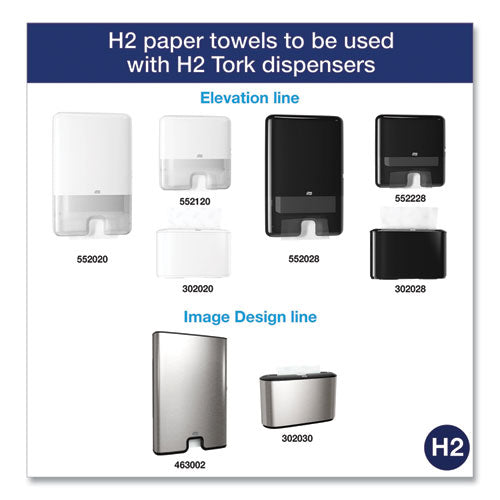 Image of Tork® Advanced Multifold Hand Towel, 1-Ply, 9 x 9.5, White, 250/Pack, 16 Packs/Carton