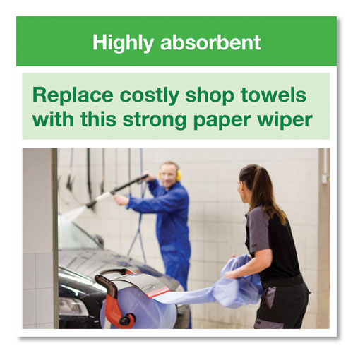 Image of Tork® Heavy-Duty Paper Wiper, 1-Ply, 11.1" x 800 ft, Blue
