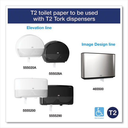 Image of Tork® Advanced Jumbo Bath Tissue, Septic Safe, 2-Ply, White, 3.48" X 751 Ft, 12 Rolls/carton