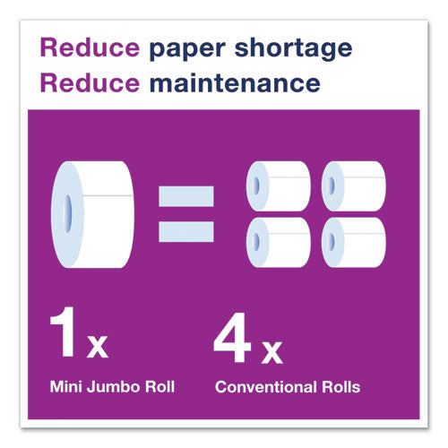 Image of Tork® Advanced Jumbo Bath Tissue, Septic Safe, 1-Ply, White, 3.48" x 1,200 ft, 12 Rolls/Carton