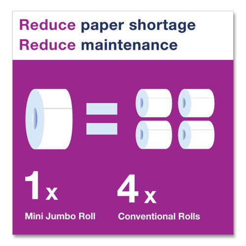 Image of Tork® Advanced Mini-Jumbo Roll Bath Tissue, Septic Safe, 2-Ply, White, 3.48" X 751 Ft, 12 Rolls/carton