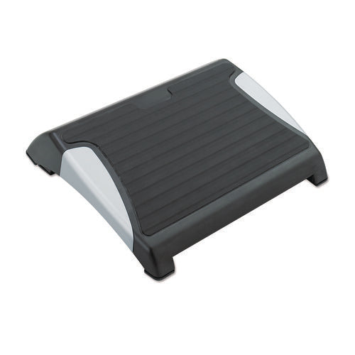 Image of Safco® Restease Adjustable Footrest, 15.5w X 13.75d X 3.25 To 5h, Black/silver