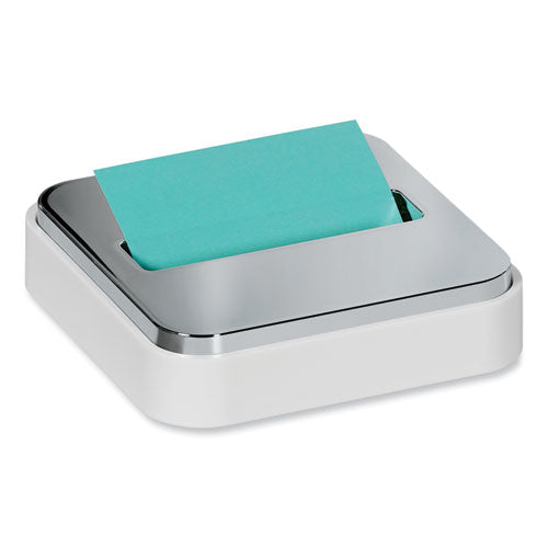 Image of Post-it® Pop-up Notes Super Sticky Steel Top Dispenser, For 3 x 3 Pads, White/Steel