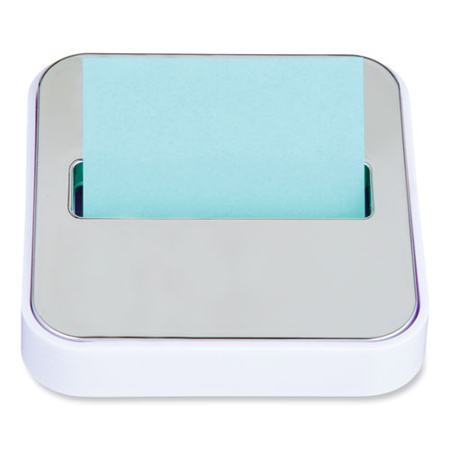 Image of Post-it® Pop-up Notes Super Sticky Steel Top Dispenser, For 3 x 3 Pads, White/Steel