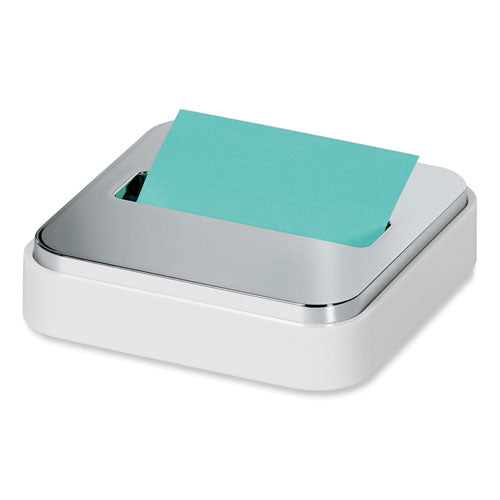 Image of Post-it® Pop-up Notes Super Sticky Steel Top Dispenser, For 3 x 3 Pads, White/Steel