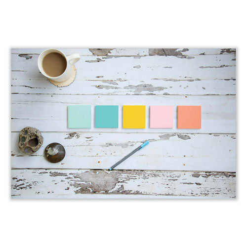 Image of Post-it® Dispenser Notes Original Pop-up Refill, 3" x 3", Beachside Cafe Collection Colors, 100 Sheets/Pad, 6 Pads/Pack
