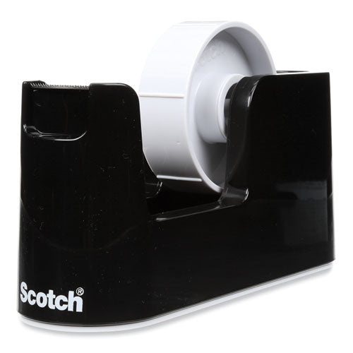 Image of Scotch® Heavy Duty Weighted Desktop Tape Dispenser with One Roll of Tape, 3" Core, ABS, Black