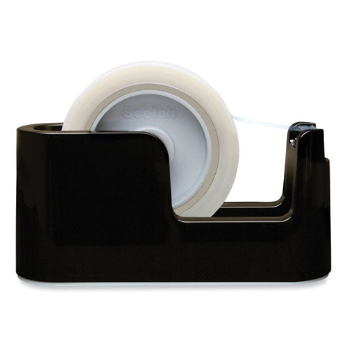 Image of Scotch® Heavy Duty Weighted Desktop Tape Dispenser with One Roll of Tape, 3" Core, ABS, Black