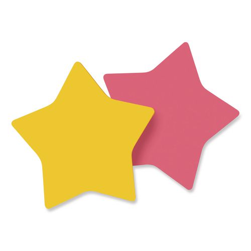 Image of Post-it® Notes Die-Cut Star Shaped Notepads, 2.6" x 2.6", Assorted Colors, 75 Sheets/Pad, 2 Pads/Pack