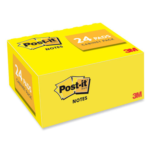 Image of Post-it® Notes Original Pads in Canary Yellow, Value Pack, 1.38" x 1.88", 100 Sheets/Pad, 24 Pads/Pack