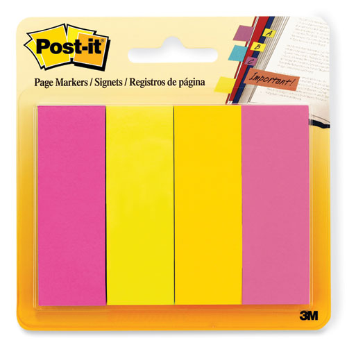 Image of Post-it® Page Flag Markers, Assorted Brights, 50 Flags/Pad, 4 Pads/Pack