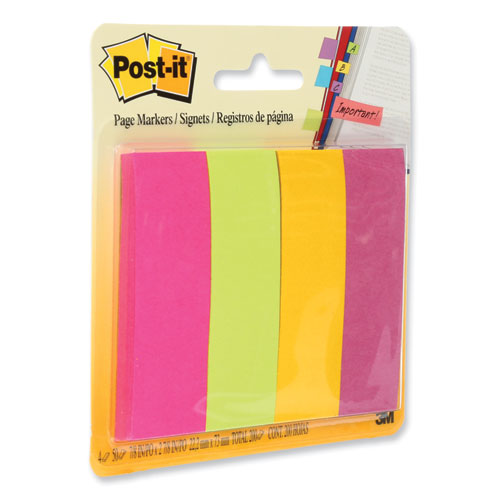 Image of Post-it® Page Flag Markers, Assorted Brights, 50 Flags/Pad, 4 Pads/Pack