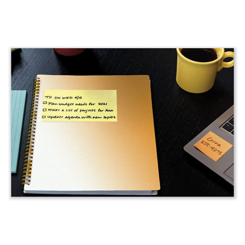 Image of Post-it® Notes Original Pads in Canary Yellow, 3" x 5", 100 Sheets/Pad, 12 Pads/Pack