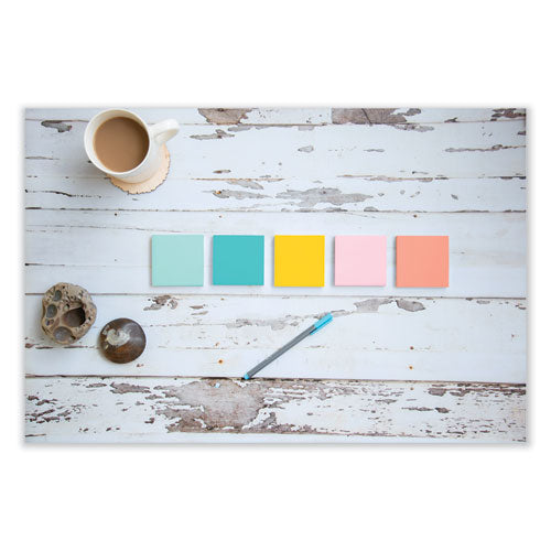 Image of Post-it® Notes Original Pads in Beachside Cafe Collection Colors, 3" x 5", 100 Sheets/Pad, 5 Pads/Pack