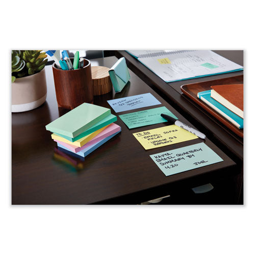 Image of Post-it® Notes Original Pads in Beachside Cafe Collection Colors, 3" x 5", 100 Sheets/Pad, 5 Pads/Pack