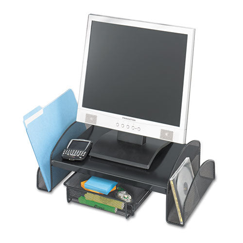 Image of Safco® Onyx Mesh Monitor Stand, 19.25" X 11.25" X 6.25", Black