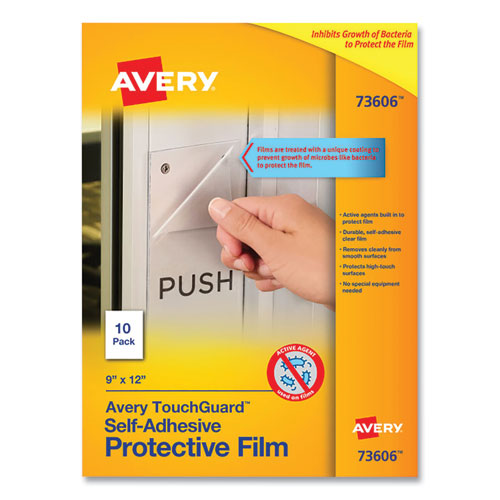 Image of Avery® TouchGuard Protective Film Sheet, 9" x 12", Matte Clear, 10/Pack
