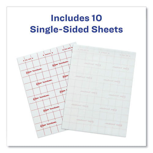 Image of Avery® TouchGuard Protective Film Sheet, 9" x 12", Matte Clear, 10/Pack