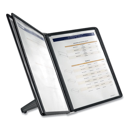 Image of Durable® SHERPA SoHo Document Holder, 10 Panels, 13.5 x 3 x 10.38, Black Borders