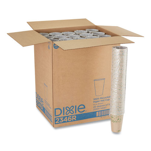 Image of Dixie® EcoSmart Recycled Hot/Cold Cups, 16 oz, Paper, Kraft/Green, 1,000/Carton