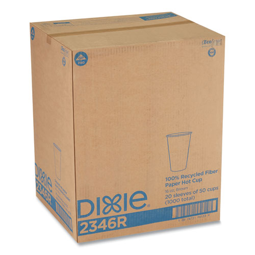 Image of Dixie® EcoSmart Recycled Hot/Cold Cups, 16 oz, Paper, Kraft/Green, 1,000/Carton