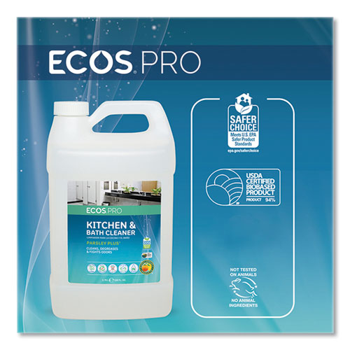 Image of ECOS® PRO Parsley Plus All-Purpose Kitchen and Bathroom Cleaner, Herbal Scent, 1 gal Bottle