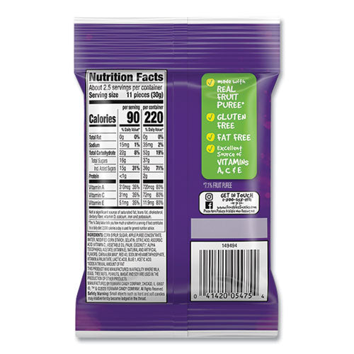 Image of Ferrara® Funables Fruity Snacks, Mixed Berry, 2.5 oz Bag, 48/Carton