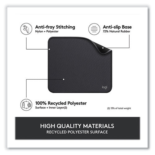 Image of Logitech® Studio Series Non-Skid Mouse Pad, 7.9 x 9.1, Graphite