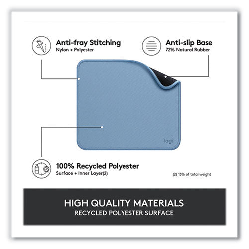 Image of Logitech® Studio Series Non-Skid Mouse Pad, 7.9 x 9.1, Blue Gray