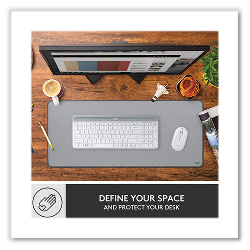 Image of Logitech® Studio Series Polyester Desk Mat, 27.5 x 11.8, Mid Gray