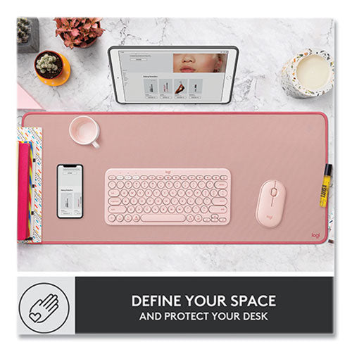 Image of Logitech® Studio Series Polyester Desk Mat, 27.5 x 11.8, Dark Rose